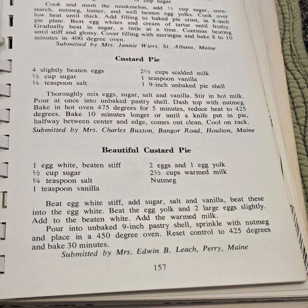 Vintage Maine’s Jubilee Cookbook 1970 Spiral Bound Sesquicentennial Year Recipes